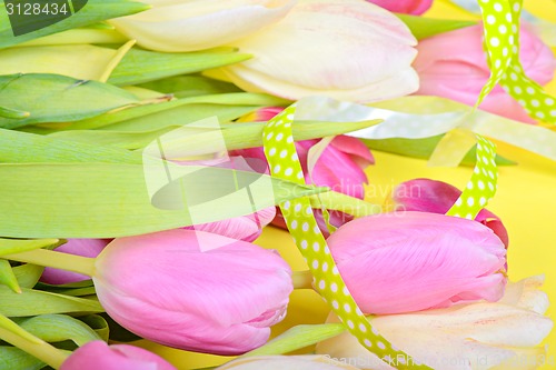 Image of Easter ribbon with tulips