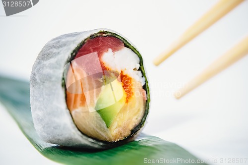 Image of traditional fresh japanese sushi rolls