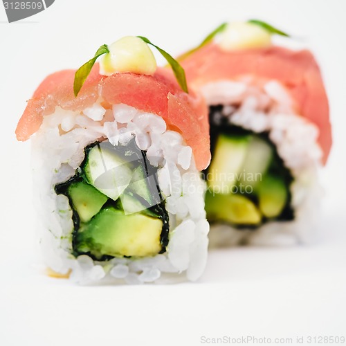 Image of traditional fresh japanese sushi rolls