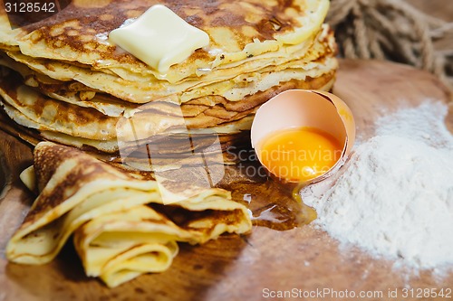Image of Russian traditional pancakes - blini