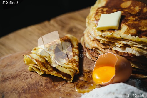 Image of Russian traditional pancakes - blini