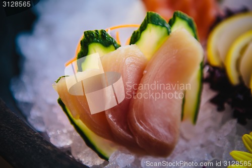 Image of various kind of fresh raw sashimi