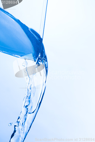 Image of Cool Water Pouring from a Transparent Glass Cup