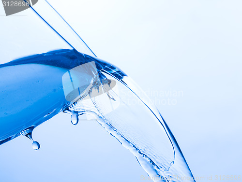 Image of Cool Water Pouring from a Transparent Glass Cup