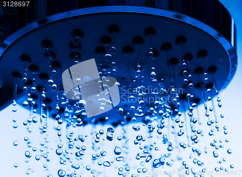 Image of Shower Head with Running Water