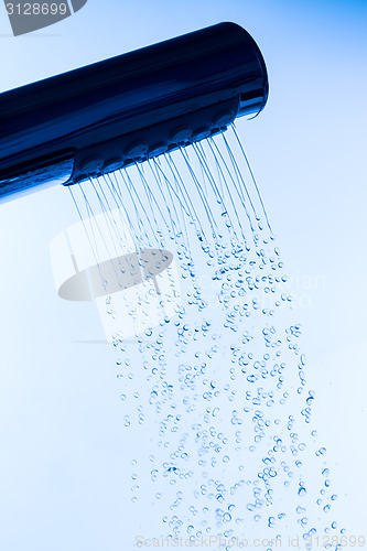 Image of Shower Head with Running Water