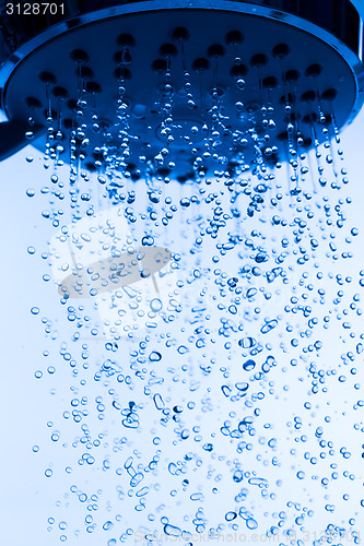 Image of Shower Head with Running Water