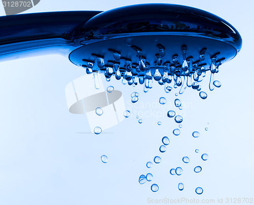 Image of Shower Head with Running Water