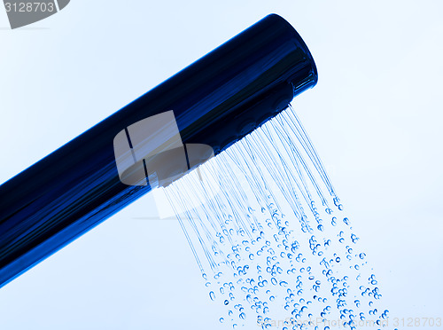 Image of Shower Head with Running Water