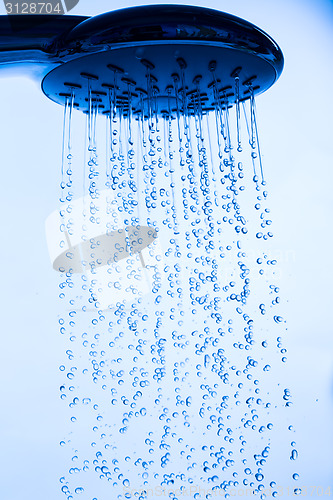 Image of Shower Head with Running Water