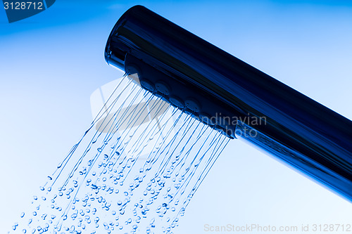 Image of Shower Head with Running Water