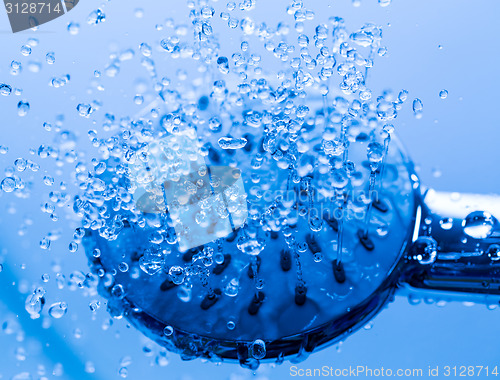 Image of Shower Head with Running Water