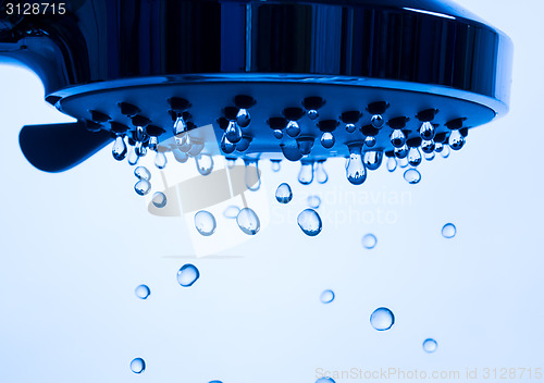 Image of Shower Head with Running Water