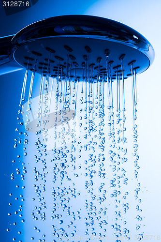 Image of Shower Head with Running Water