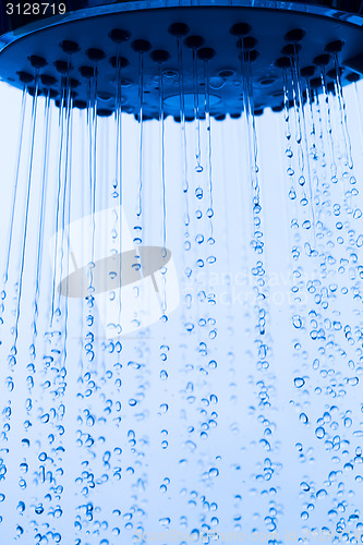 Image of Shower Head with Running Water