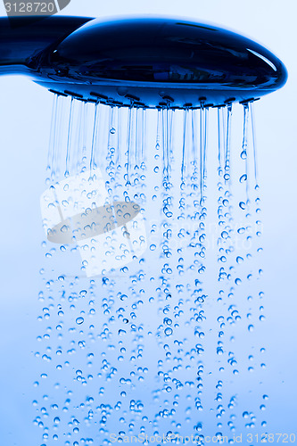 Image of Shower Head with Running Water