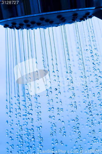 Image of Shower Head with Running Water