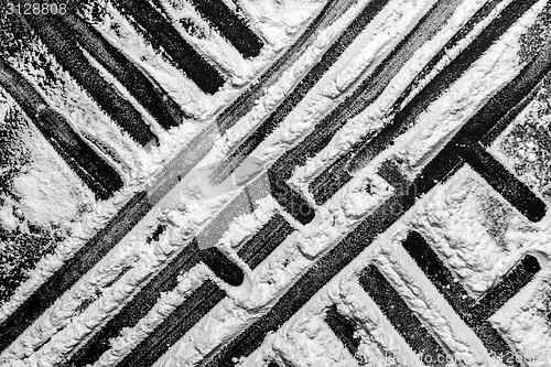 Image of White flour on black background