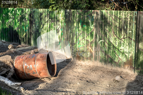 Image of Rusty metal pipes closeup