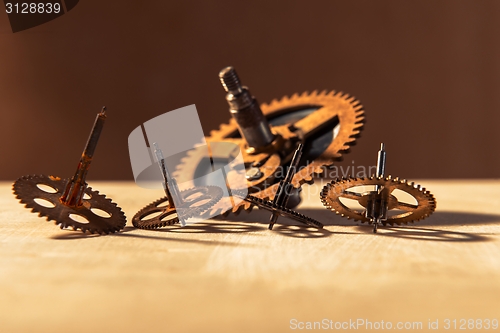 Image of Old gears on table