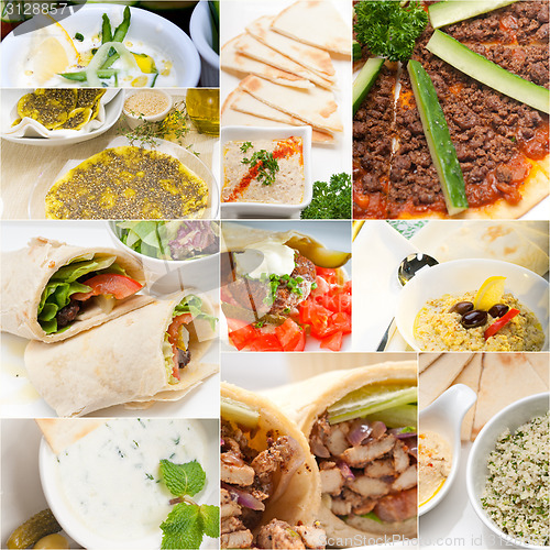 Image of Arab middle eastern food collage 