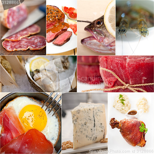 Image of high protein food collection collage