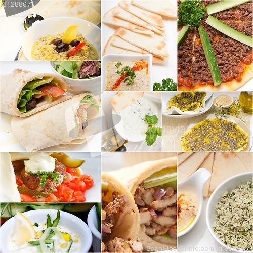 Image of Arab middle eastern food collage 