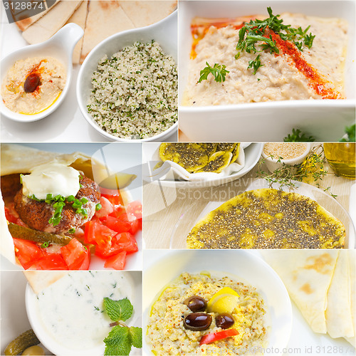 Image of Arab middle eastern food collage 