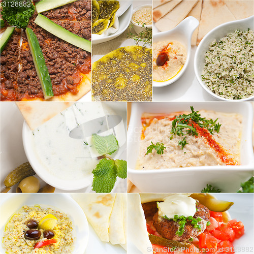 Image of Arab middle eastern food collage 