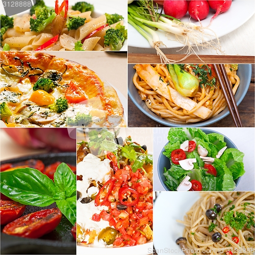 Image of healthy Vegetarian vegan food collage