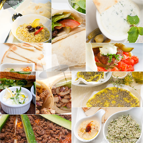 Image of Arab middle eastern food collage 