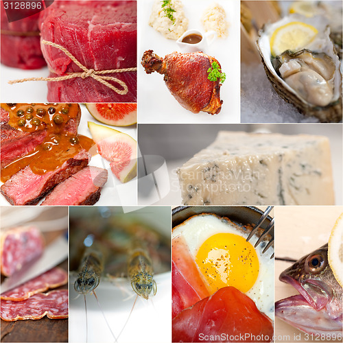 Image of high protein food collection collage