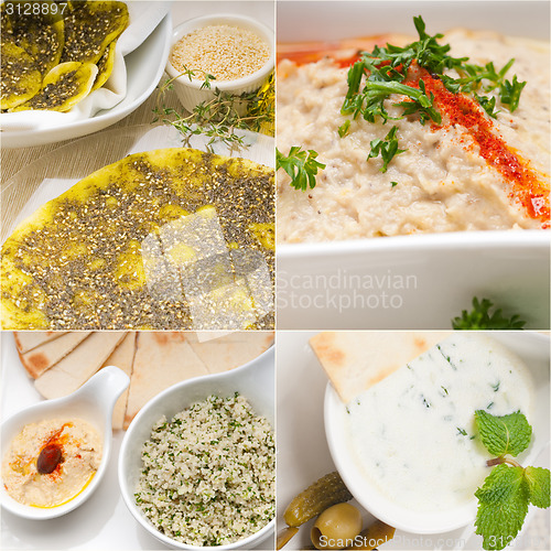 Image of Arab middle eastern food collage 