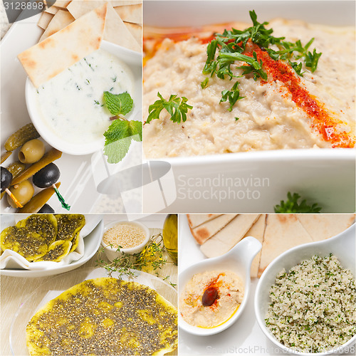 Image of Arab middle eastern food collage 