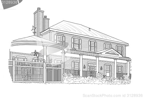 Image of Custom Black House Drawing on White