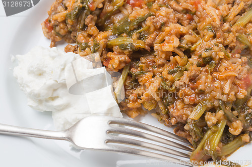 Image of mince and spinach with yogurt