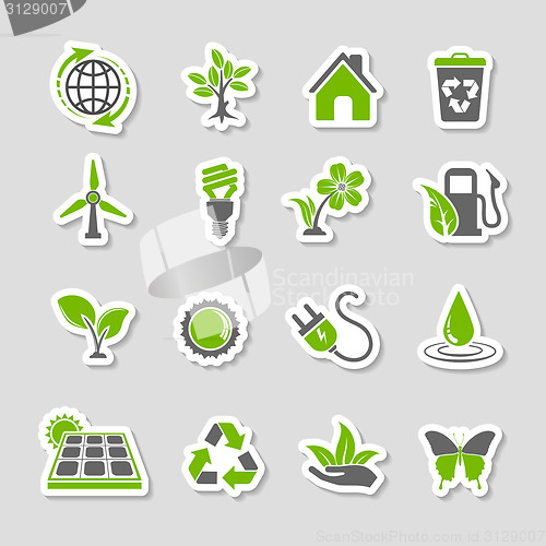 Image of Environment Icons Sticker Set