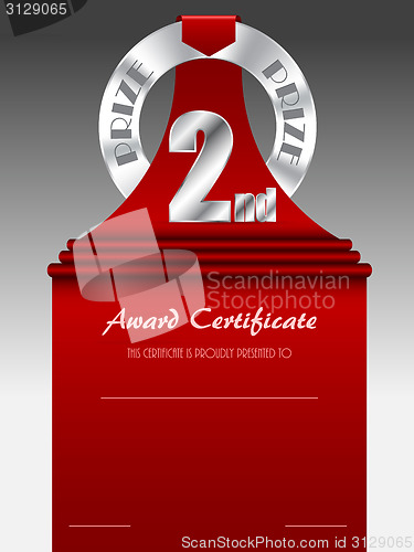 Image of Second place silver prize award certificate