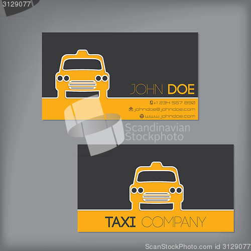 Image of Taxi business card with cab silhouette
