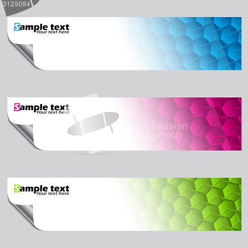 Image of Banner set with peeled corners