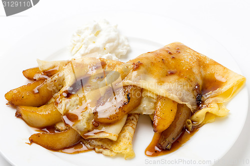 Image of Pancakes, pears and yoghurt