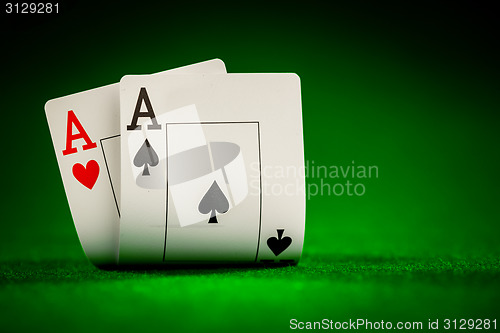 Image of chips and two aces