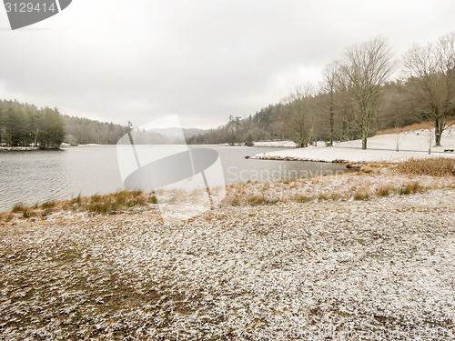 Image of Winter, snow scene lake