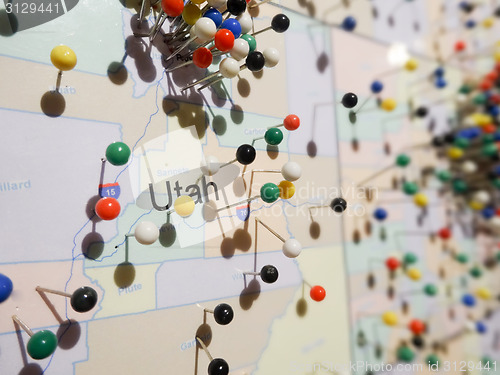 Image of utah state pins on a map