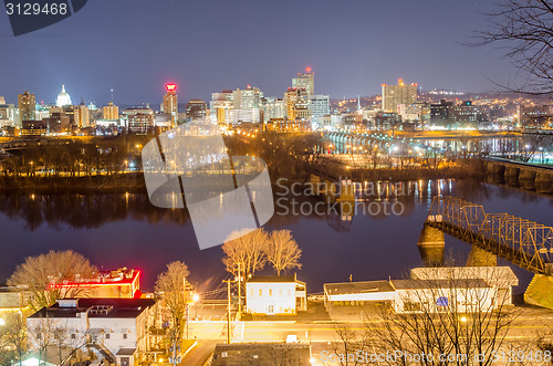 Image of Harrisburg, Pennsylvania Skyline at Night