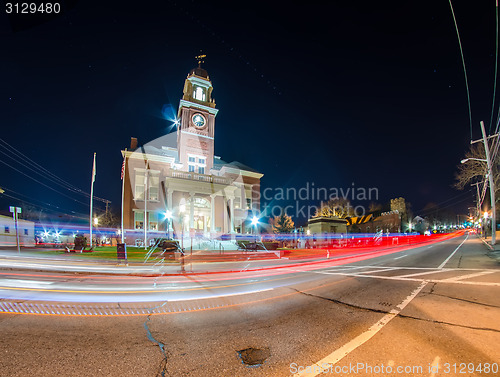 Image of city of warwick city hall at night