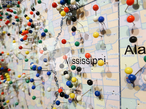 Image of mississippi pins on a map