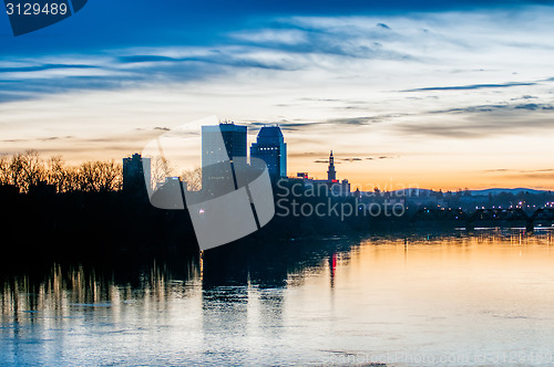 Image of early morning sunrise over springfield massachusetts