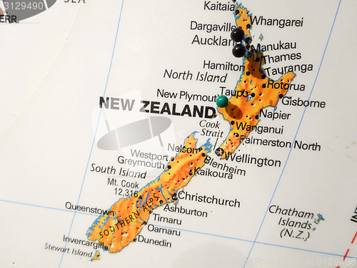 Image of city pin on new zealand map