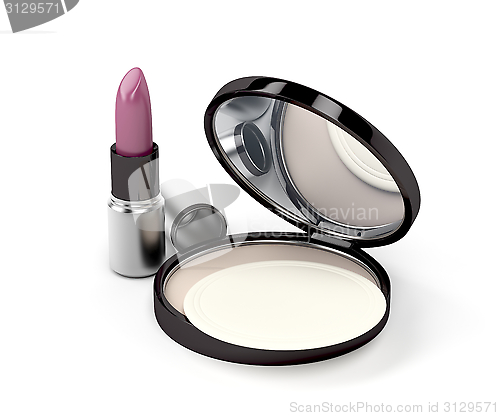 Image of Compact powder and lipstick